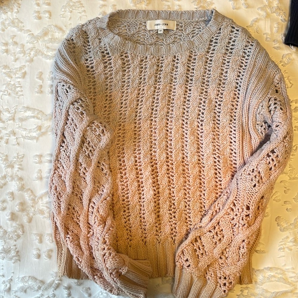 John & Jenn ombré open gauge sweater